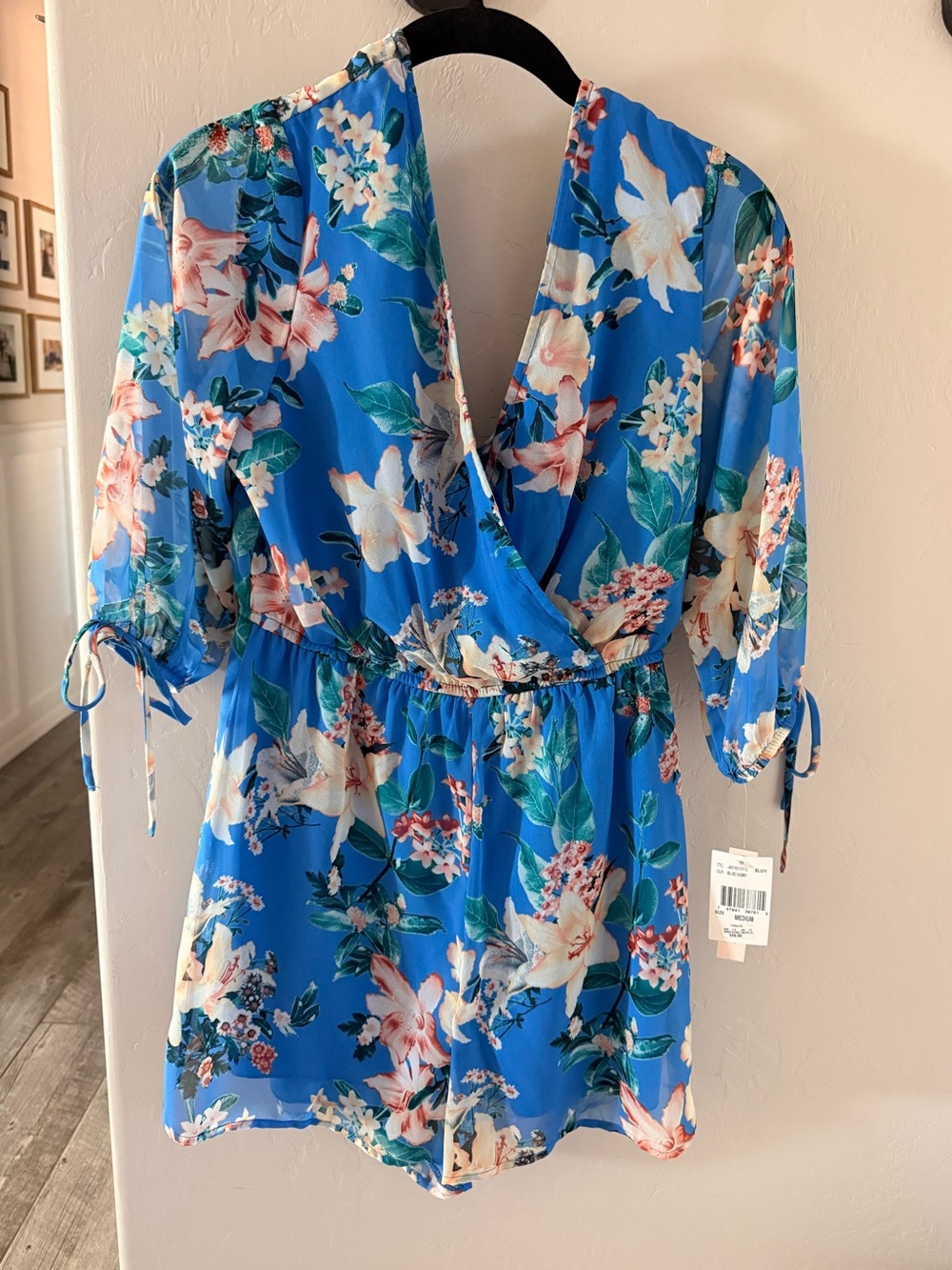Bluivy Bright Blue Floral One-Piece Romper